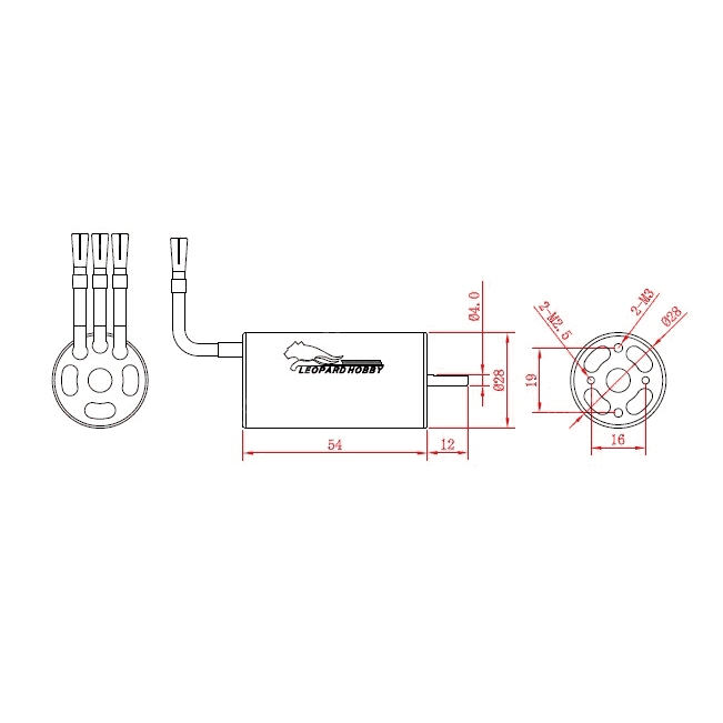 LBP2850-3.5T 2060KV Leopard Inrunner Brushless Motor Good for 2-8S Lipo