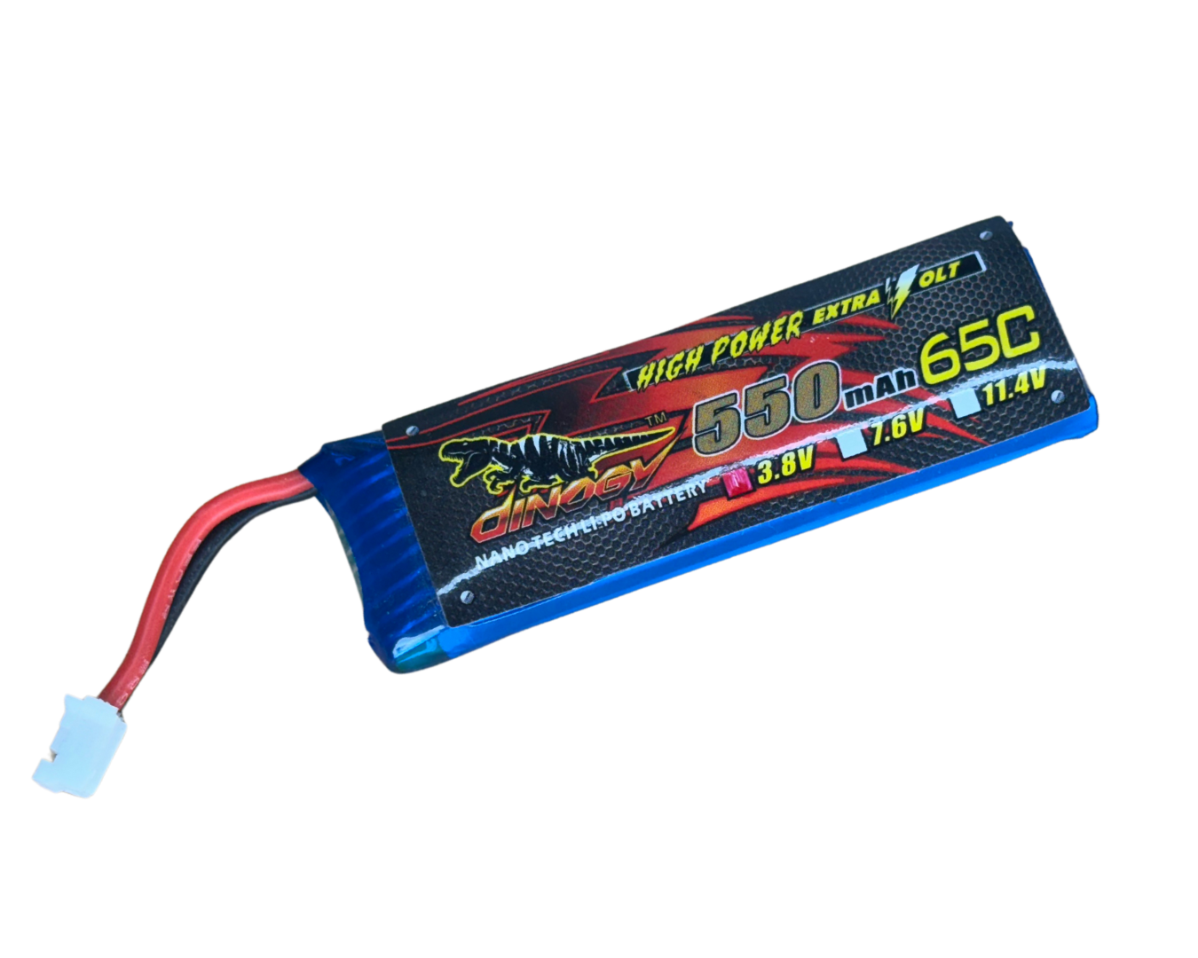 3.8V 550mAh 65C Continuous Discharge LiPo Battery for TinyHawk Drones - JST PH Connector 