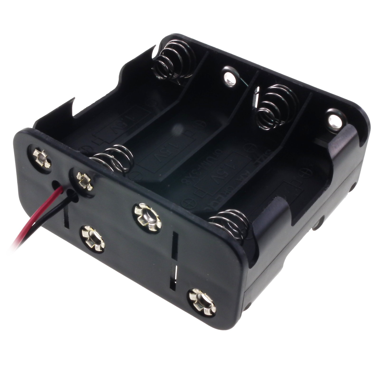 Battery holder for 8 AA batteries, Square (Wire Connects)